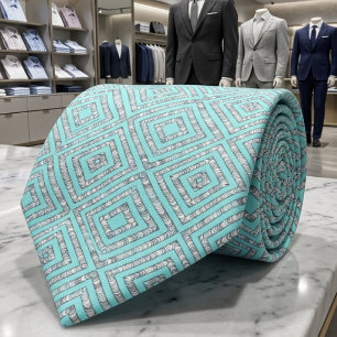 Corbata Sueños de Tubería Pinceladas Abstractas Sobre Azul