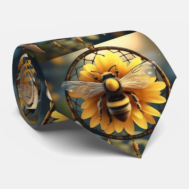 Corbata "Sueños llamativos: Sueño de abeja girasol" (Enrollado)