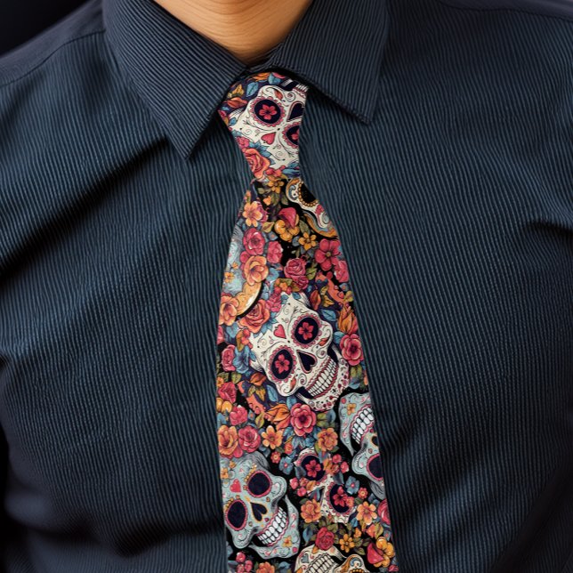Corbata Sugar Skull Dia de Los Muertos (Subido por el creador)