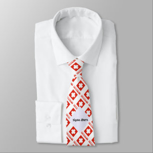 Corbata Suiza Bandera Suiza Mosaico Personalizado 