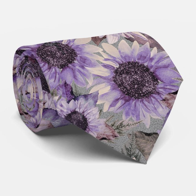 Corbata Sunflower Mauve Patterned (Enrollado)