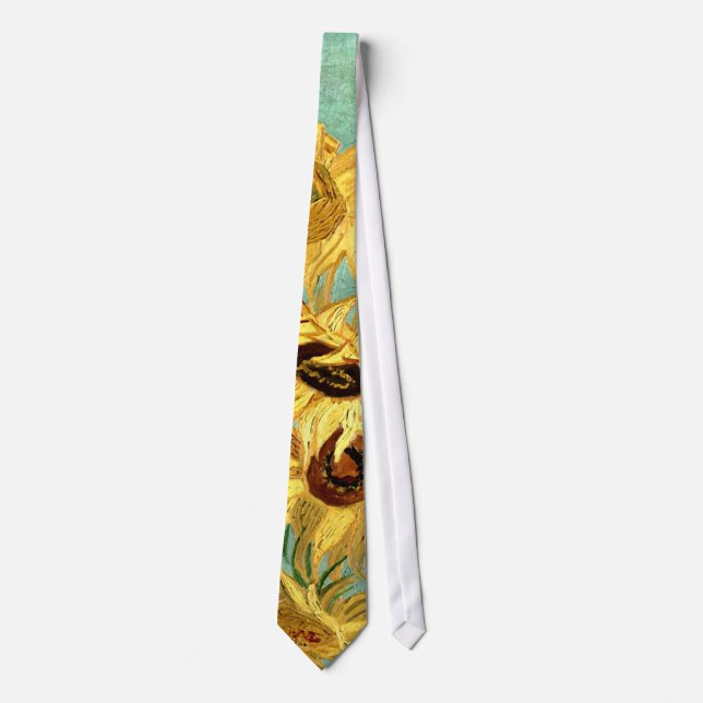 Corbata Sunflowers en un Bella Artes Vase Van Gogh (Anverso)