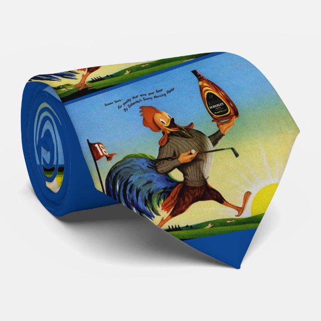 Corbata Sunny the Schenley Bourbon rooster print (Enrollado)