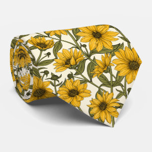 Corbata Sunroot, girasol salvaje en blanco roto