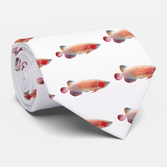 Corbata Super Red Arowana (Enrollado)