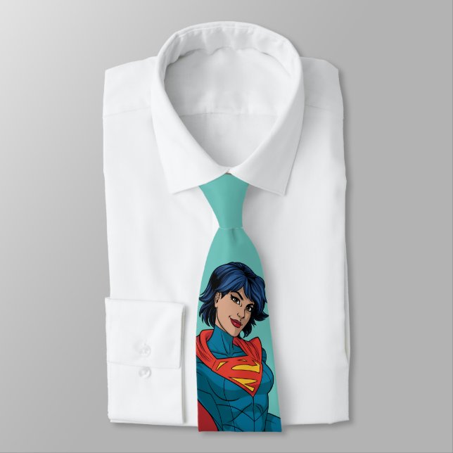 Corbata Supergirl abusando de un traje azul (Atado)