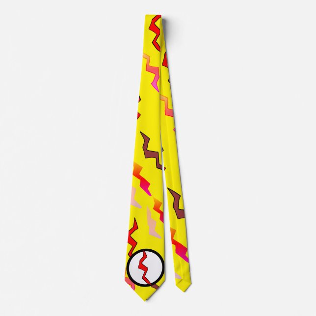 Corbata Superhéroe Amarillo Rojo Perno de Relámpago Hallow (Anverso)