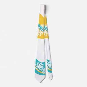 Corbata Surco margarita - turquesa y amarilla