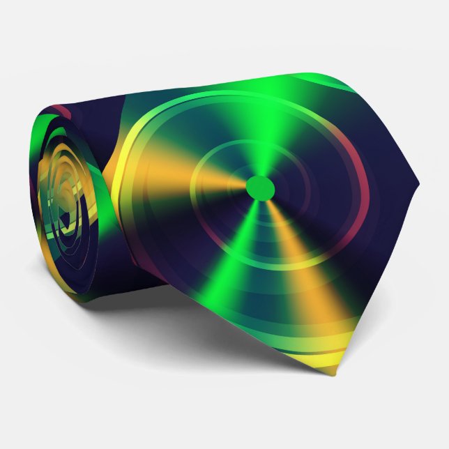 Corbata Swirl irlandés verde y negro fractal (Enrollado)