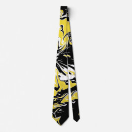 Corbata Swirls de negro, blanco y amarillo