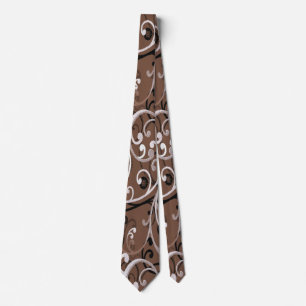 Corbata Swirls marrones y blancos