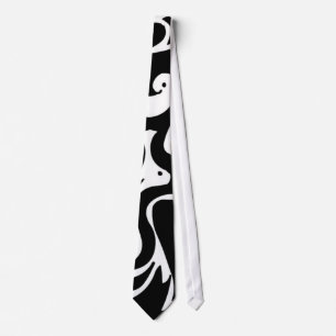 Corbata Swirly lazo blanco y negro