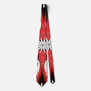 Corbata Symmetrical Abstract Motif in Red and Black
