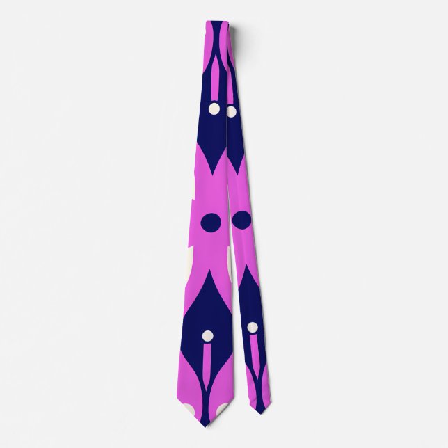 Corbata Symmetrical Abstract Pattern in Purple and White (Anverso)