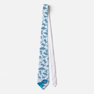 Corbata T-rex azul