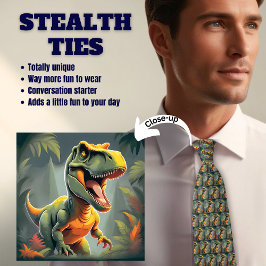 Corbata T Rex Dinosaur Lover tiene el lazo de cuello gris