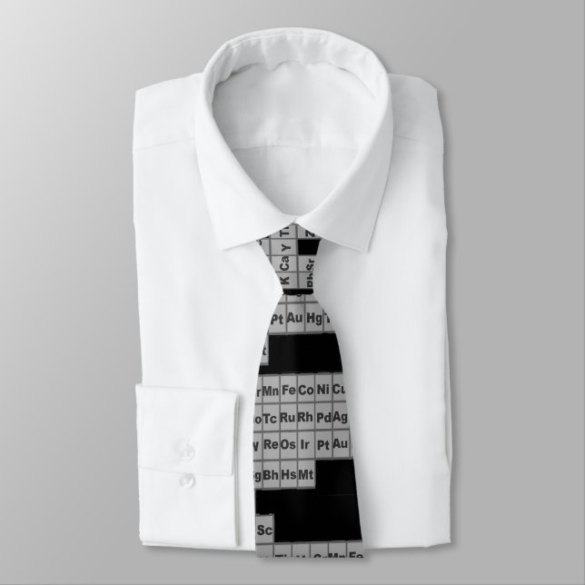 Corbata Tabla periódica de elementos artísticos negros (Atado)