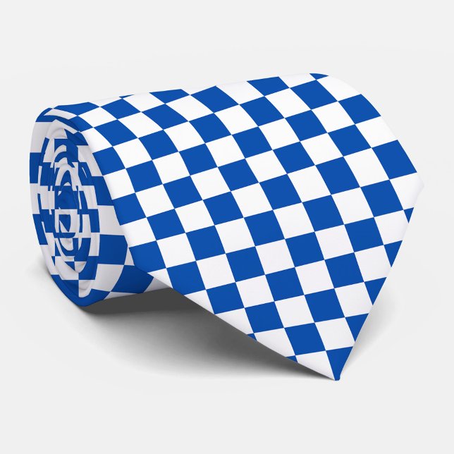 Corbata Tablero de ajedrez clásico azul cobalto (Subido por el creador)