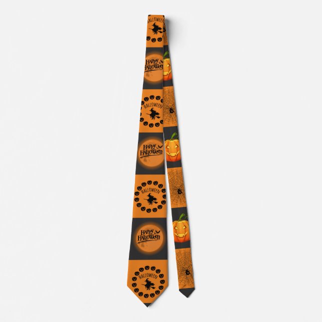 Corbata Tablero de ajedrez de Halloween (Anverso)