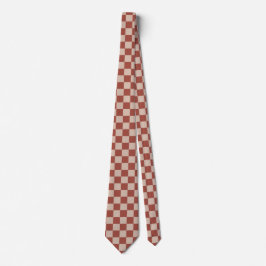 Corbata Tablero de ajedrez de terracota y bronceado