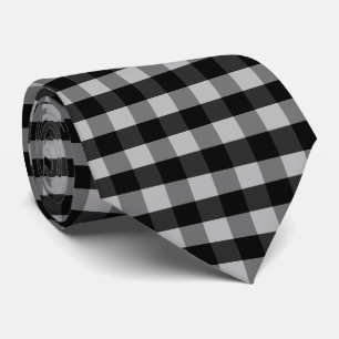 Corbata Tablero de ajedrez gris blanco negro