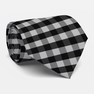 Corbata Tablero de ajedrez gris blanco negro