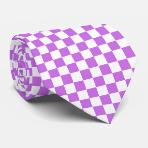 Corbata Tablero de ajedrez magenta visual clásico