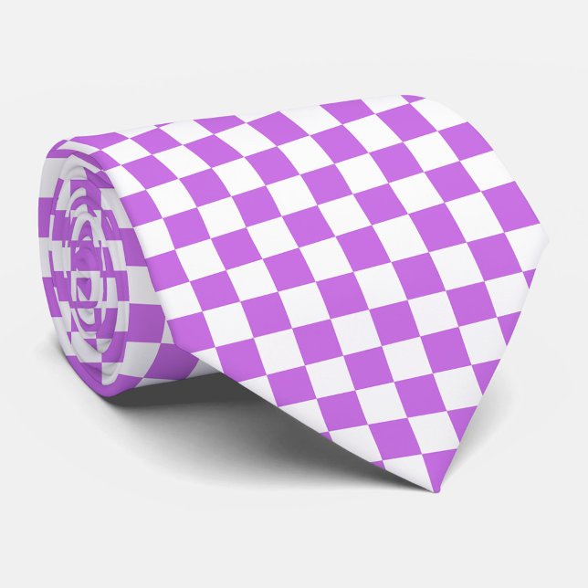 Corbata Tablero de ajedrez magenta visual clásico (Subido por el creador)