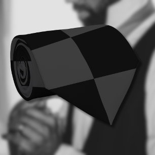 Corbata Tablero de ajedrez negro clásico y negro humeante