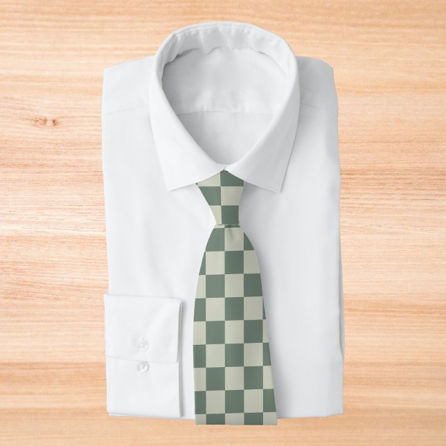 Corbata tablero de ajedrez verde (Subido por el creador)
