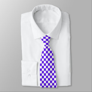 Corbata Tablero de ajedrez violeta visual clásico