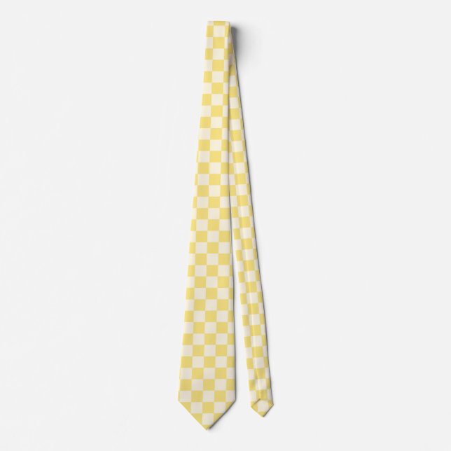 Corbata Tablero de cheques amarillo (Anverso)