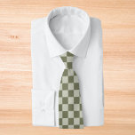 Corbata Tablero de cheques verde de sabio<br><div class="desc">Tablero de cheques verde de sabio</div>