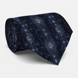 Corbata Tablero de Circuito Digital Futurista