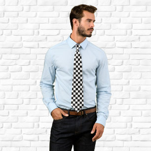 Corbata Tablero de mármol blanco negro y plata