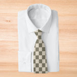 Corbata Tablero de verificación de color gris y hueso<br><div class="desc">Tablero de verificación de color gris y hueso</div>