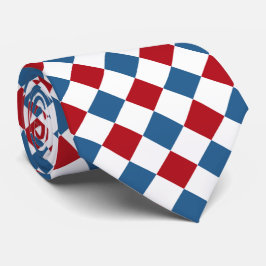Corbata Tablero de verificación rojo, blanco y azul