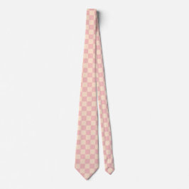 Corbata Tablero de verificación rosa y crema