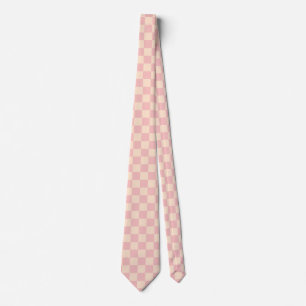 Corbata Tablero de verificación rosa y crema