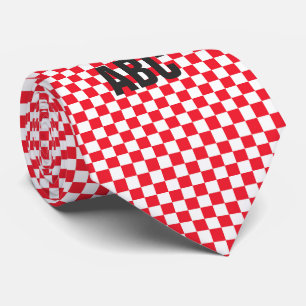 Corbata Tablero rojo y blanco
