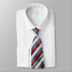 Corbata Tablones de madera rústica patriótica