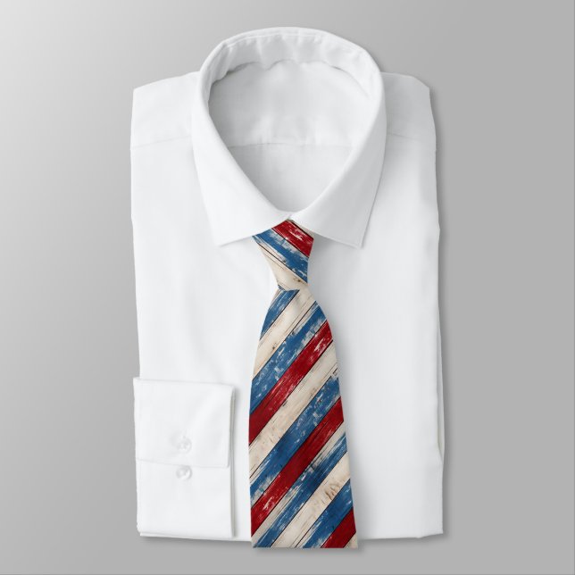 Corbata Tablones de madera rústica patriótica (Atado)