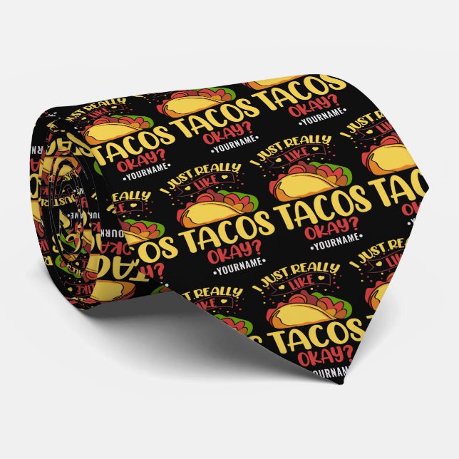 Corbata Taco Divertido Diciendo Que Me Gusta Mucho Tacos (Enrollado)