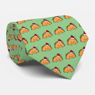 Corbata Taco usando Navidades de Santa Hat cáscara salsa d