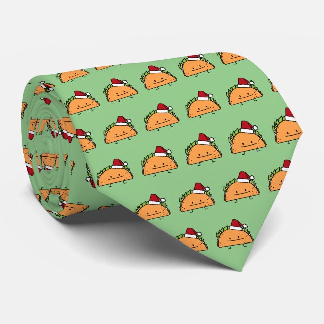 Corbata Taco usando Navidades de Santa Hat cáscara salsa d (Enrollado)