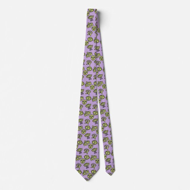 Corbata Taino Mask Tie lavender (Anverso)