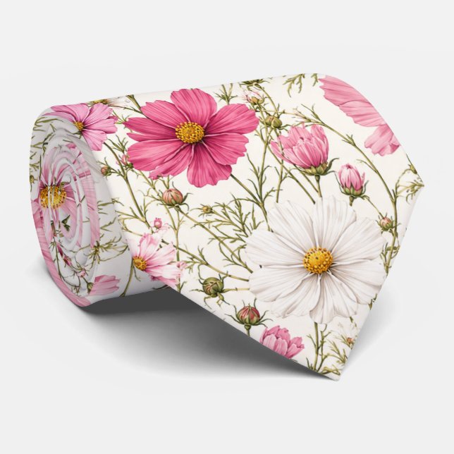 Corbata Tallos de Flor de Cosmos Aéreos (Enrollado)