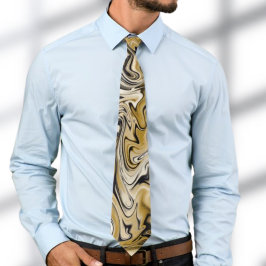 Corbata Tan Brown Marble Swirl Pattern