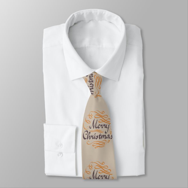 Corbata Tan Feliz Navidad a los hombres (Atado)