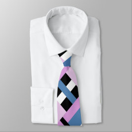 Corbata Tapado en azul pizarra, orquídea, negro y blanco